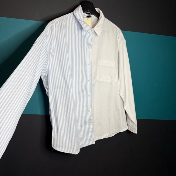 Streetwear Society Two-Tone Blue and White Button Down Shirt - Picture 3 of 8